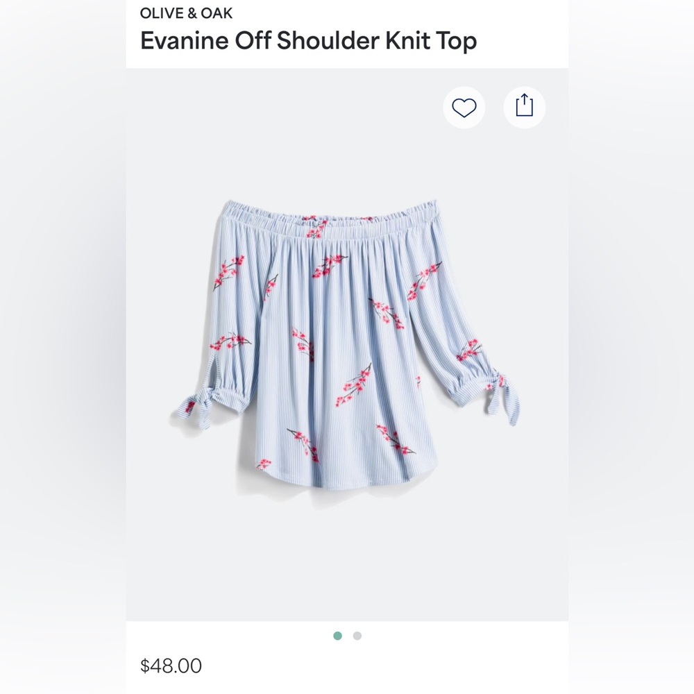 Olive+Oak Striped Off-Shoulder Top